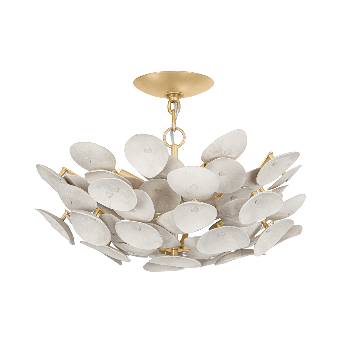 Corbett Lighting AIMI Semi Flush Semi Flush Corbett Vintage Gold Leaf 20.25x14.25 