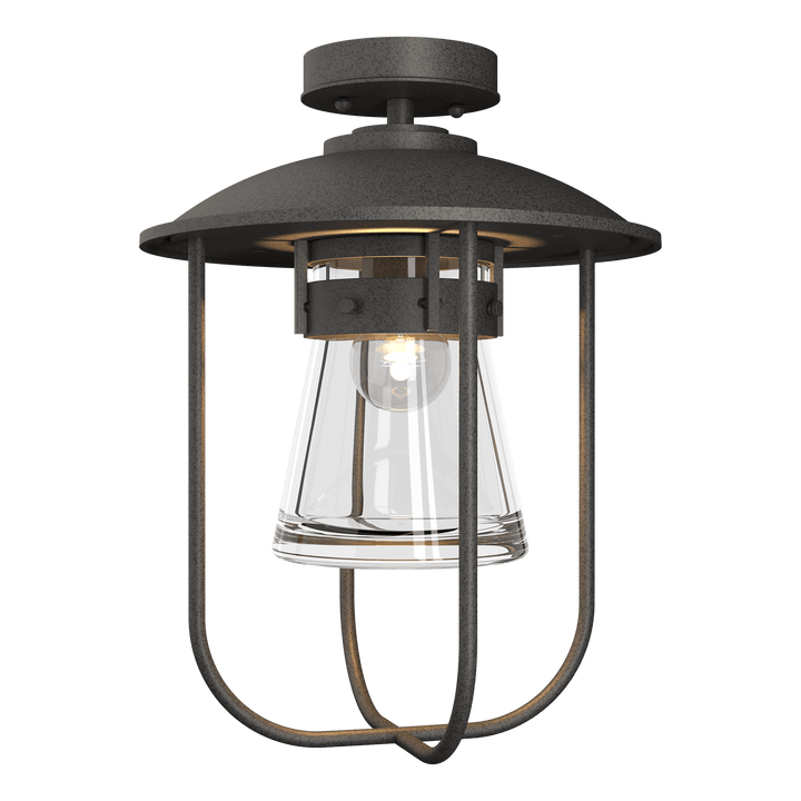 Hubbardton Forge Erlenmeyer Outdoor Semi-Flush Outdoor Wall Lights Hubbardton Forge Coastal Natural Iron Clear Glass (ZM) 