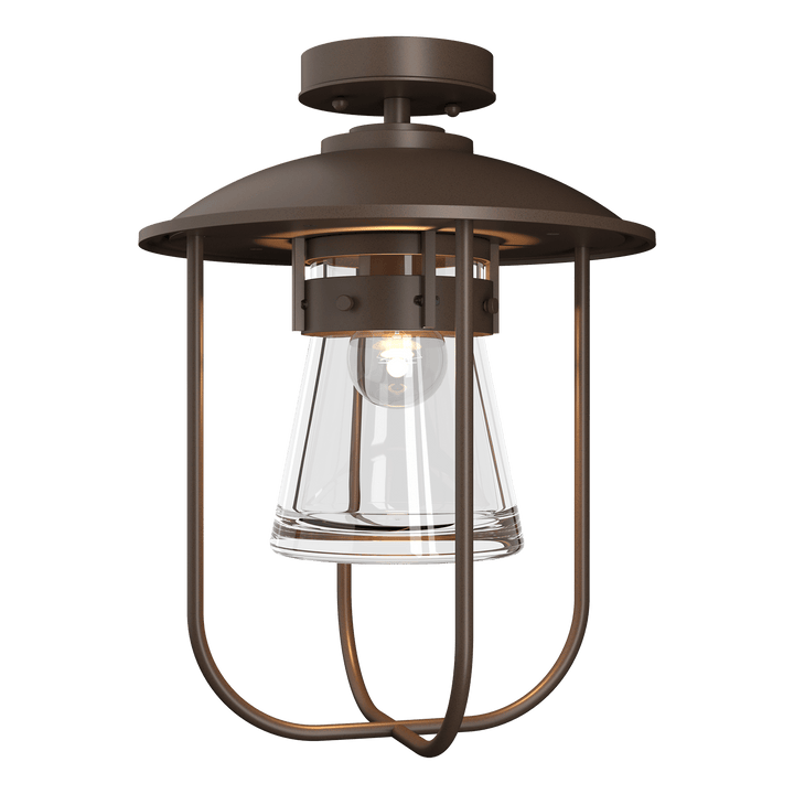 Hubbardton Forge Erlenmeyer Outdoor Semi-Flush Outdoor Wall Lights Hubbardton Forge Coastal Bronze Clear Glass (ZM) 