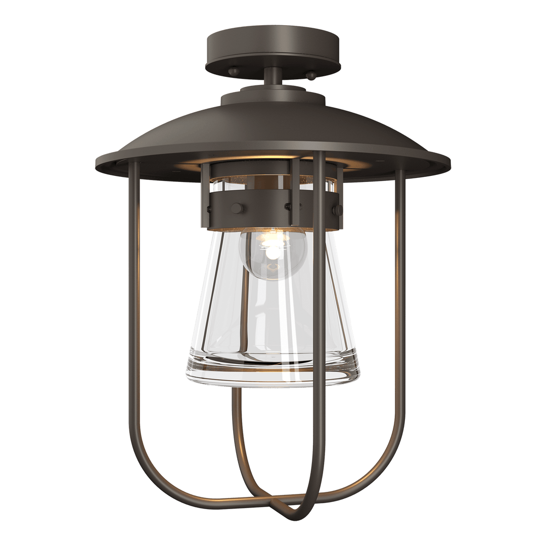 Hubbardton Forge Erlenmeyer Outdoor Semi-Flush Outdoor Wall Lights Hubbardton Forge Coastal Dark Smoke Clear Glass (ZM) 