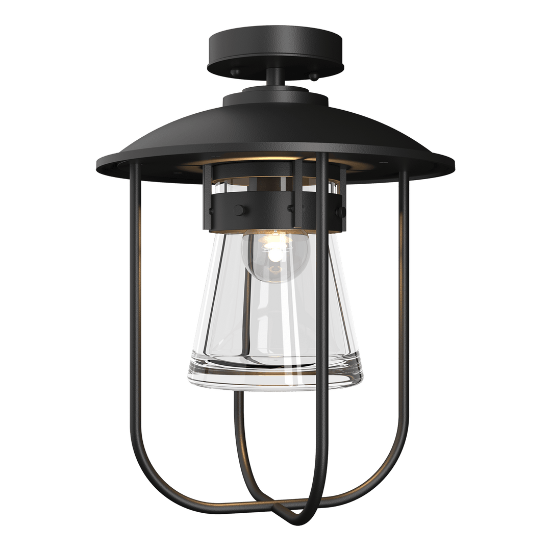 Hubbardton Forge Erlenmeyer Outdoor Semi-Flush Outdoor Wall Lights Hubbardton Forge Coastal Black Clear Glass (ZM) 