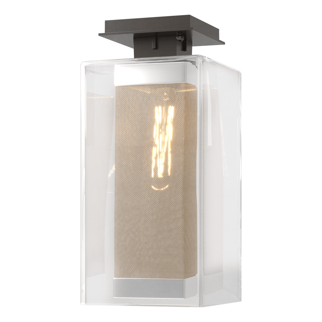 Hubbardton Forge Polaris Outdoor Semi-flush Outdoor Wall Lights Hubbardton Forge Coastal Oil Rubbed Bronze Clear Glass (ZM) Coastal Silver