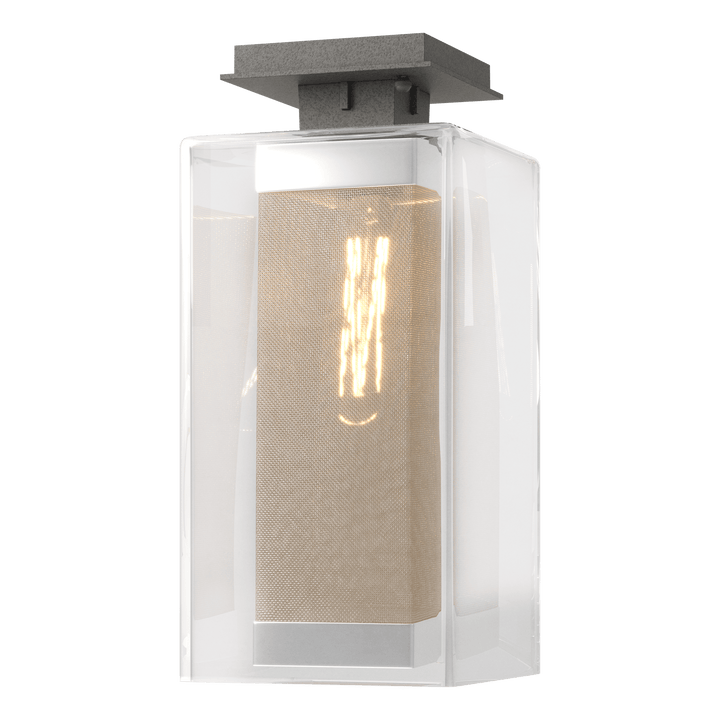 Hubbardton Forge Polaris Outdoor Semi-flush Outdoor Wall Lights Hubbardton Forge Coastal Natural Iron Clear Glass (ZM) Coastal Silver