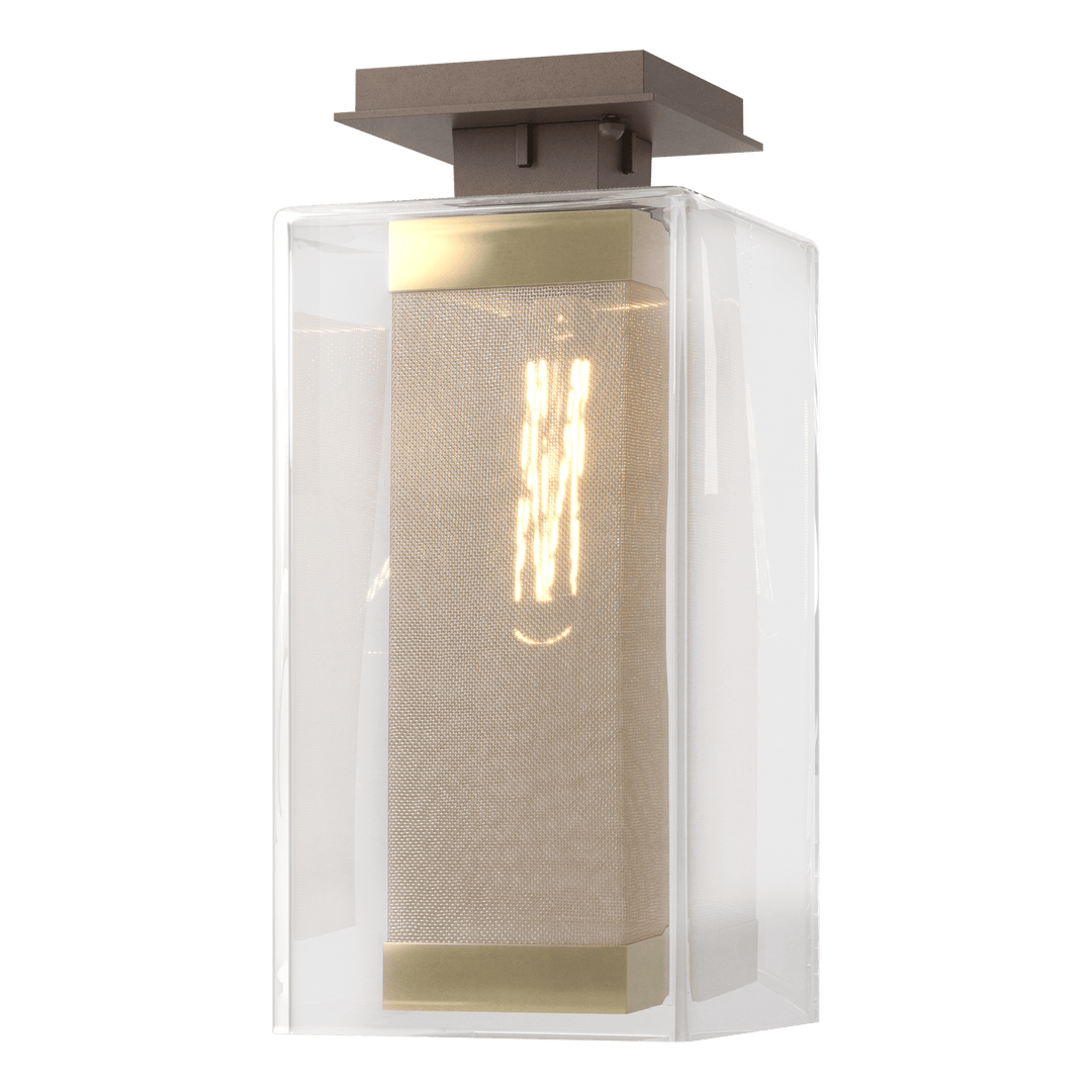 Hubbardton Forge Polaris Outdoor Semi-flush Outdoor Wall Lights Hubbardton Forge Coastal Bronze Clear Glass (ZM) Coastal Gold