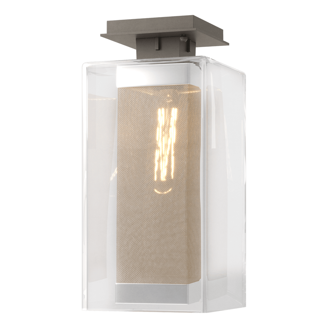 Hubbardton Forge Polaris Outdoor Semi-flush Outdoor Wall Lights Hubbardton Forge Coastal Dark Smoke Clear Glass (ZM) Coastal Silver