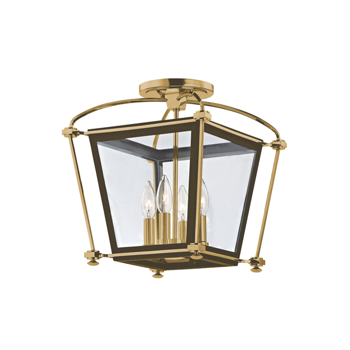 Hudson Valley Lighting Hollis Semi Flush Ceiling Semi Flush Mounts Hudson Valley Lighting Aged Brass  