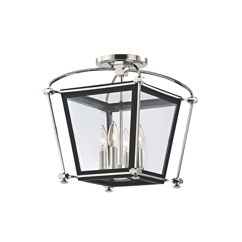 Hudson Valley Lighting Hollis Semi Flush Ceiling Semi Flush Mounts Hudson Valley Lighting Polished Nickel  