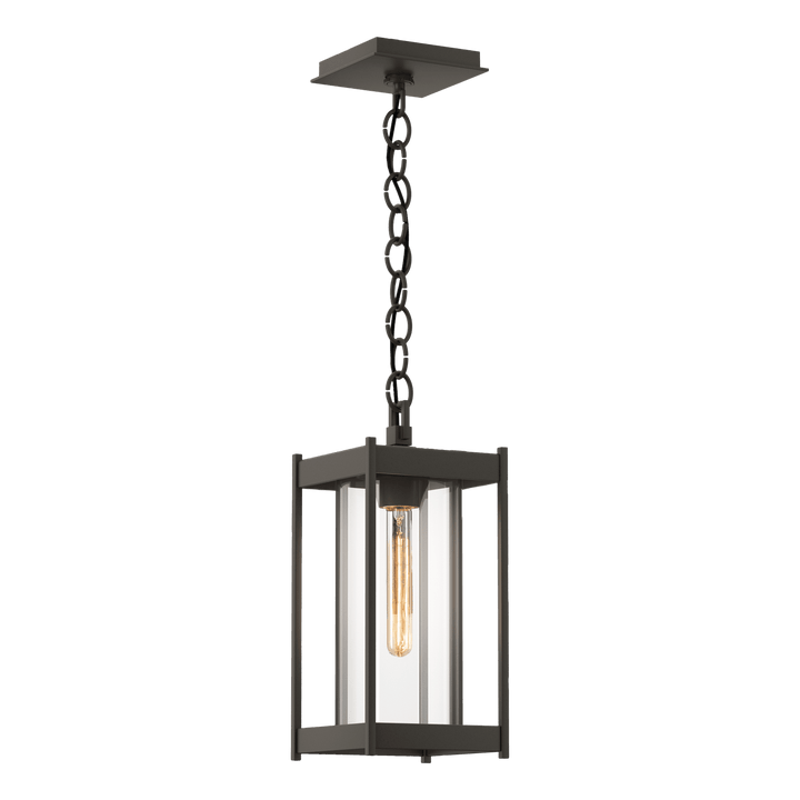 Hubbardton Forge Cela Medium Outdoor Lantern Outdoor Wall Lights Hubbardton Forge Coastal Dark Smoke Clear Glass (ZM) 