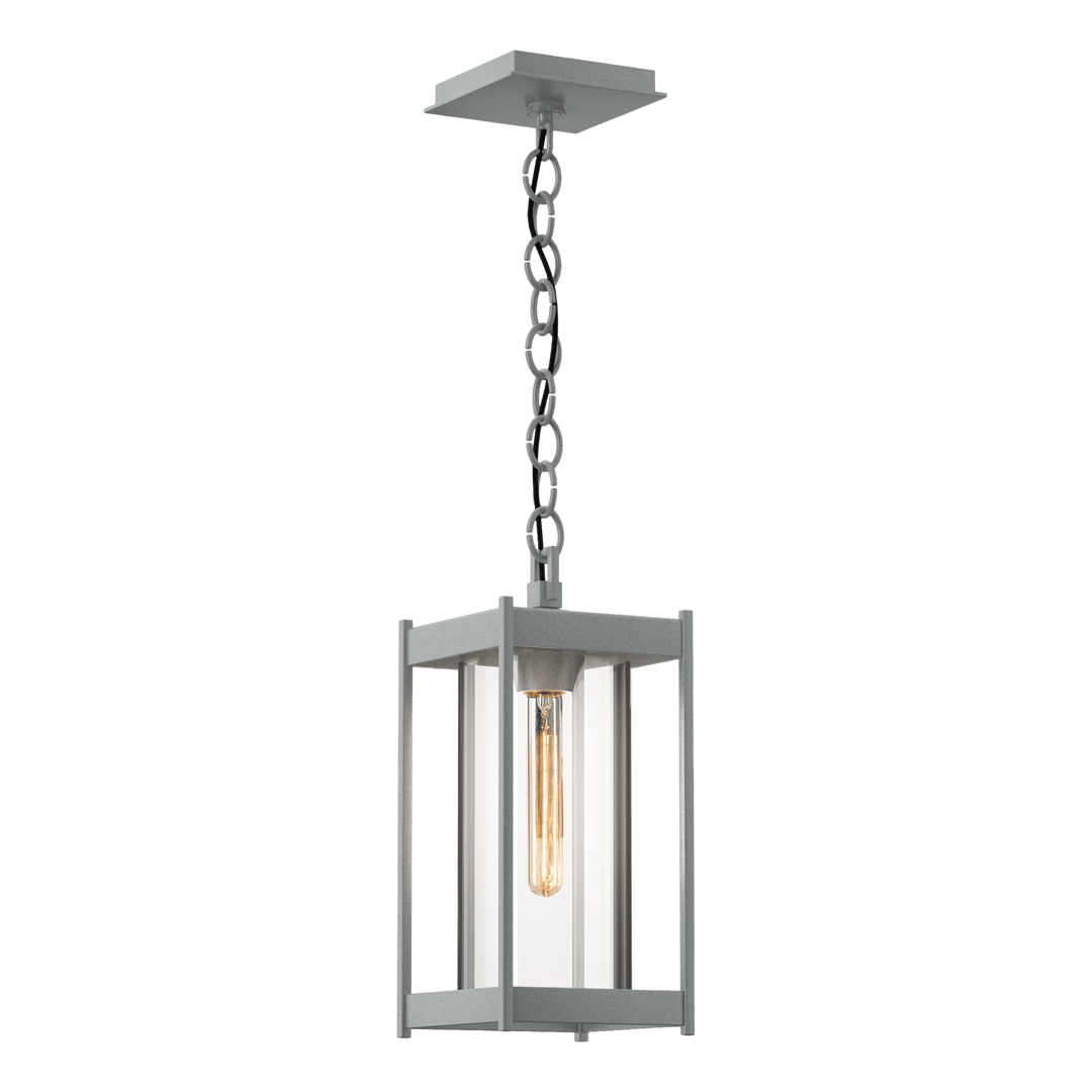 Hubbardton Forge Cela Medium Outdoor Lantern Outdoor Wall Lights Hubbardton Forge Coastal Burnished Steel Clear Glass (ZM) 