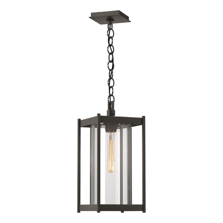 Hubbardton Forge Cela Large Outdoor Lantern Outdoor Wall Lights Hubbardton Forge Coastal Dark Smoke Clear Glass (ZM) 