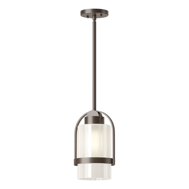 Hubbardton Forge Alcove Outdoor Pendant Outdoor Hanging Lights Hubbardton Forge Coastal Bronze Frosted Glass (FD) 