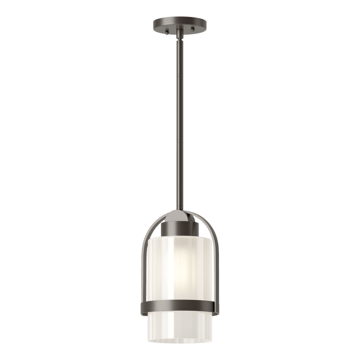 Hubbardton Forge Alcove Outdoor Pendant Outdoor Hanging Lights Hubbardton Forge Coastal Dark Smoke Frosted Glass (FD) 