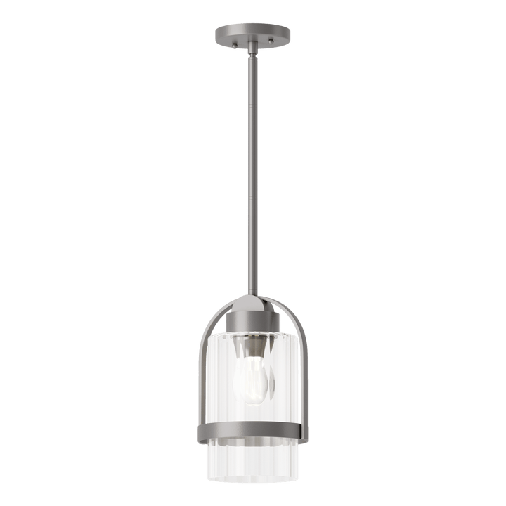 Hubbardton Forge Alcove Outdoor Pendant Outdoor Hanging Lights Hubbardton Forge Coastal Burnished Steel Clear Glass (ZM) 