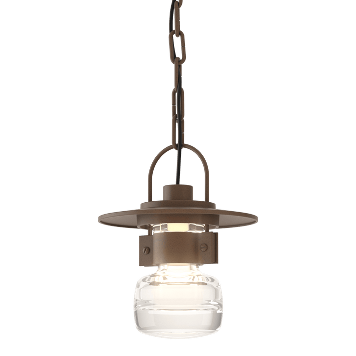 Hubbardton Forge Mason Small Outdoor Ceiling Fixture Outdoor Wall Lights Hubbardton Forge Coastal Bronze Clear Glass (ZM) 