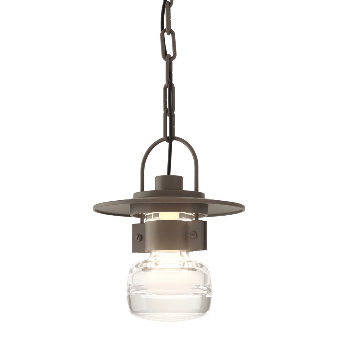 Hubbardton Forge Mason Small Outdoor Ceiling Fixture Outdoor Wall Lights Hubbardton Forge Coastal Dark Smoke Clear Glass (ZM) 