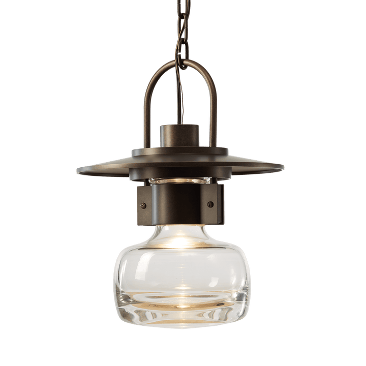 Hubbardton Forge Mason Large Outdoor Ceiling Fixture Outdoor Wall Lights Hubbardton Forge Coastal Dark Smoke Clear Glass (ZM) 