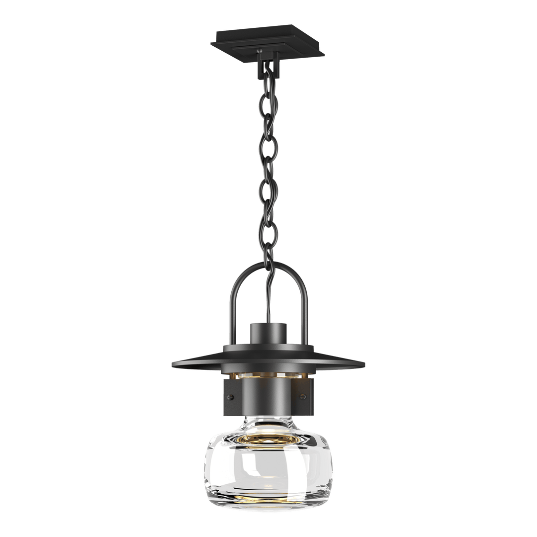 Hubbardton Forge Mason Large Outdoor Ceiling Fixture Outdoor Wall Lights Hubbardton Forge Coastal Black Clear Glass (ZM) 