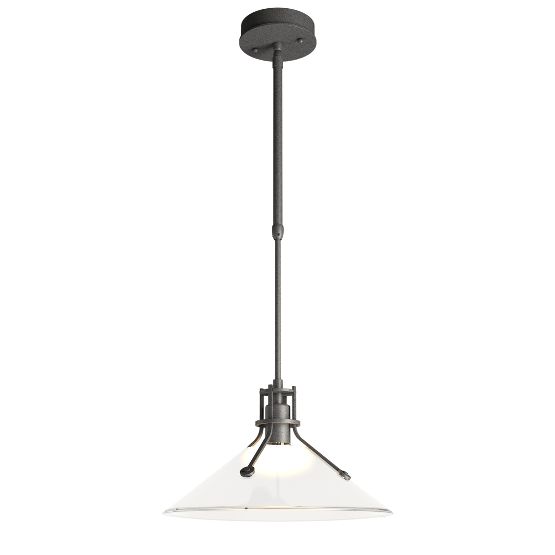 Hubbardton Forge Henry Outdoor Pendant with Glass Medium Outdoor Hanging Lights Hubbardton Forge Coastal Natural Iron Frosted Glass (FD) 