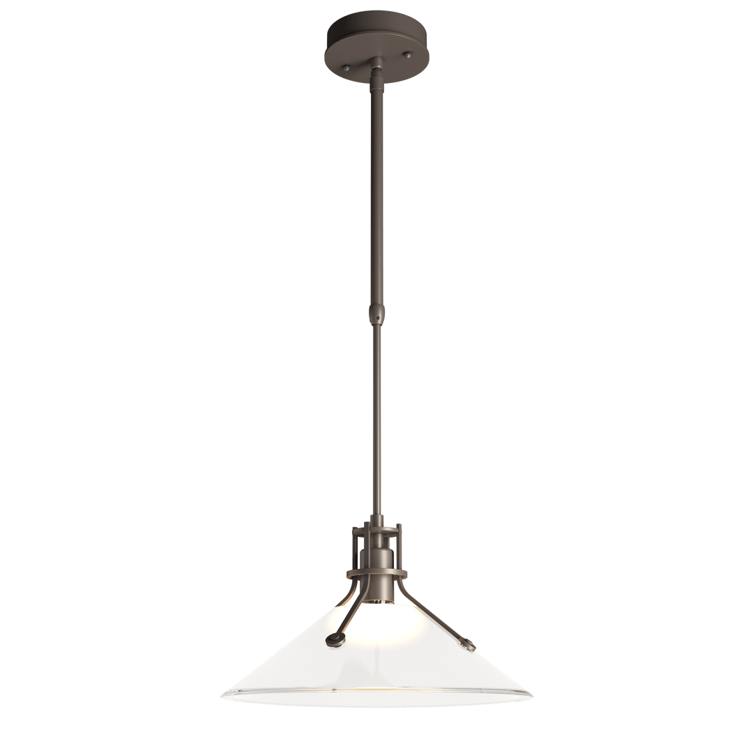 Hubbardton Forge Henry Outdoor Pendant with Glass Medium Outdoor Hanging Lights Hubbardton Forge Coastal Dark Smoke Frosted Glass (FD) 