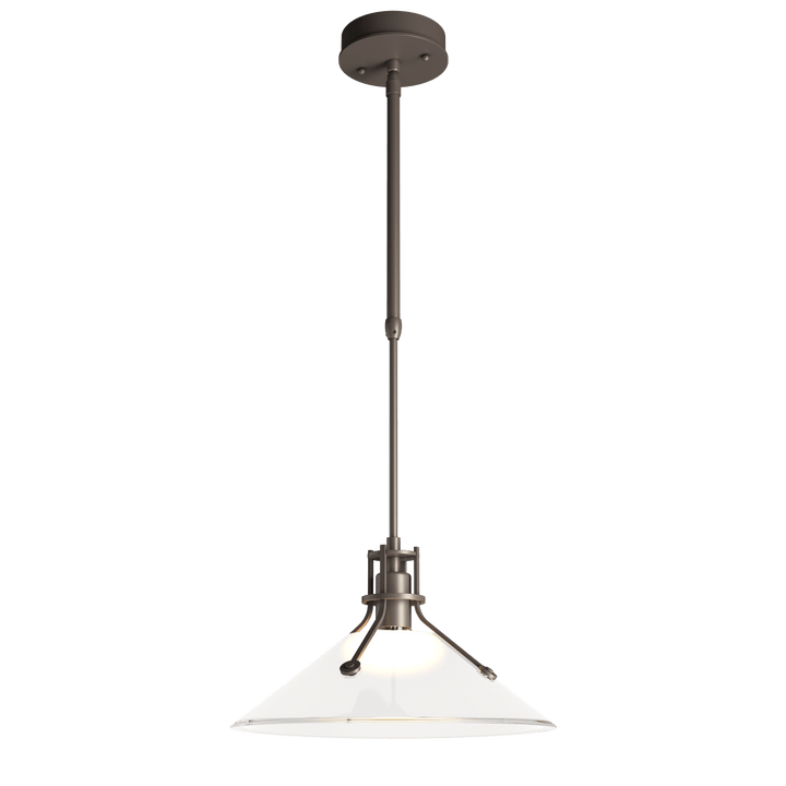 Hubbardton Forge Henry Outdoor Pendant with Glass Medium Outdoor Hanging Lights Hubbardton Forge Coastal Dark Smoke Frosted Glass (FD) 