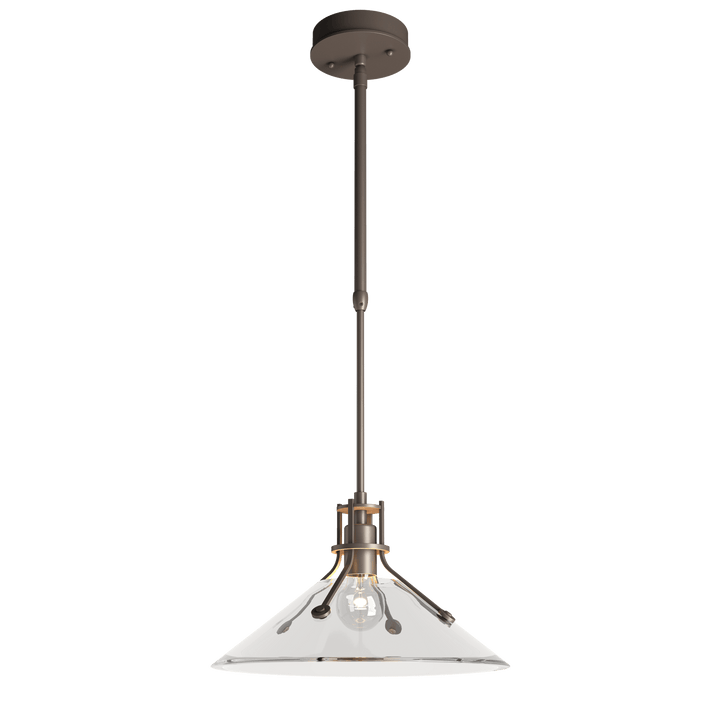 Hubbardton Forge Henry Outdoor Pendant with Glass Medium Outdoor Hanging Lights Hubbardton Forge Coastal Dark Smoke Clear Glass (ZM) 