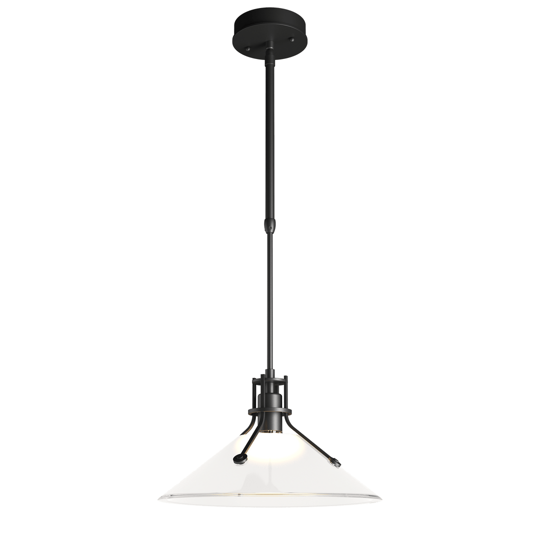 Hubbardton Forge Henry Outdoor Pendant with Glass Medium Outdoor Hanging Lights Hubbardton Forge Coastal Black Frosted Glass (FD) 