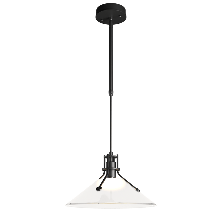 Hubbardton Forge Henry Outdoor Pendant with Glass Medium Outdoor Hanging Lights Hubbardton Forge Coastal Black Frosted Glass (FD) 