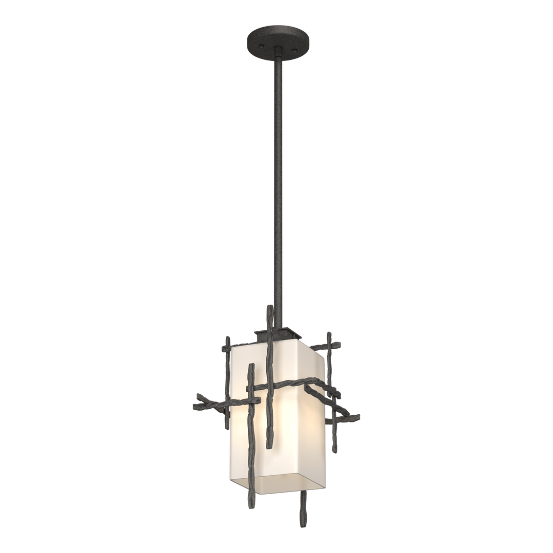 Hubbardton Forge Tura Outdoor Pendant Outdoor Hanging Lights Hubbardton Forge Coastal Natural Iron Opal Glass (GG) 