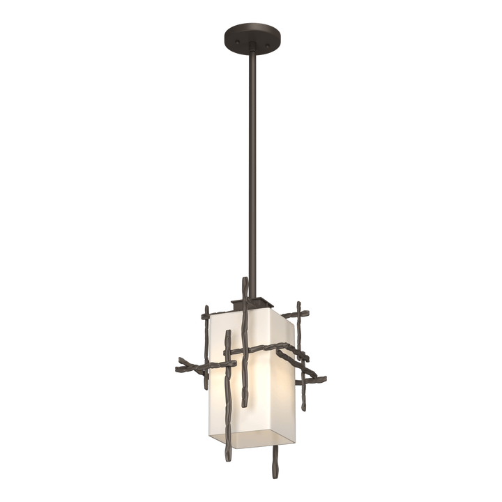 Hubbardton Forge Tura Outdoor Pendant Outdoor Hanging Lights Hubbardton Forge Coastal Dark Smoke Opal Glass (GG) 