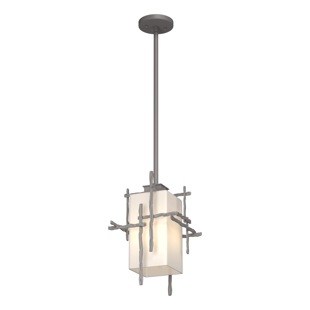 Hubbardton Forge Tura Outdoor Pendant Outdoor Hanging Lights Hubbardton Forge Coastal Burnished Steel Opal Glass (GG) 