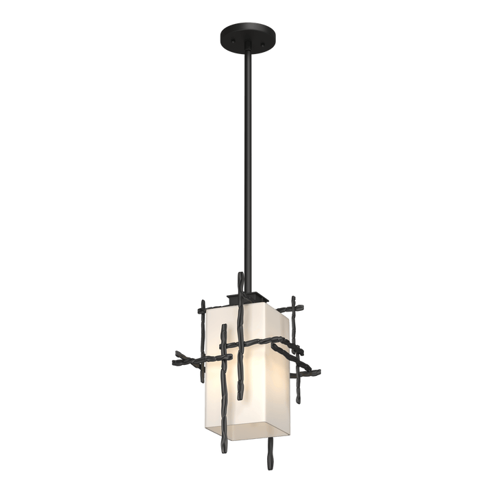 Hubbardton Forge Tura Outdoor Pendant Outdoor Hanging Lights Hubbardton Forge Coastal Black Opal Glass (GG) 