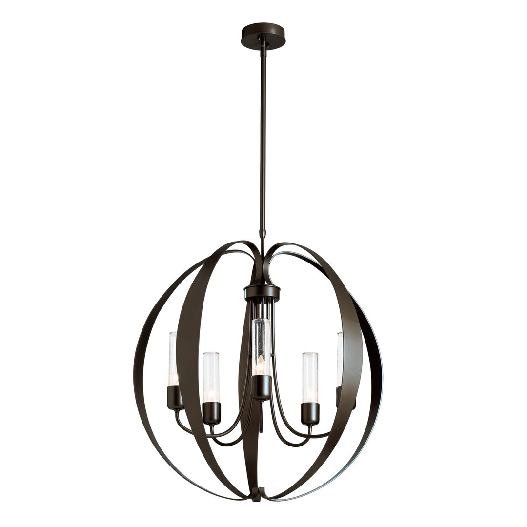 Hubbardton Forge Pomme Outdoor Pendant Outdoor Hanging Lights Hubbardton Forge Coastal Oil Rubbed Bronze Seeded Clear Glass (II) 