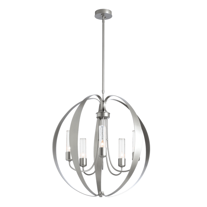 Hubbardton Forge Pomme Outdoor Pendant Outdoor Hanging Lights Hubbardton Forge Coastal Burnished Steel Seeded Clear Glass (II) 