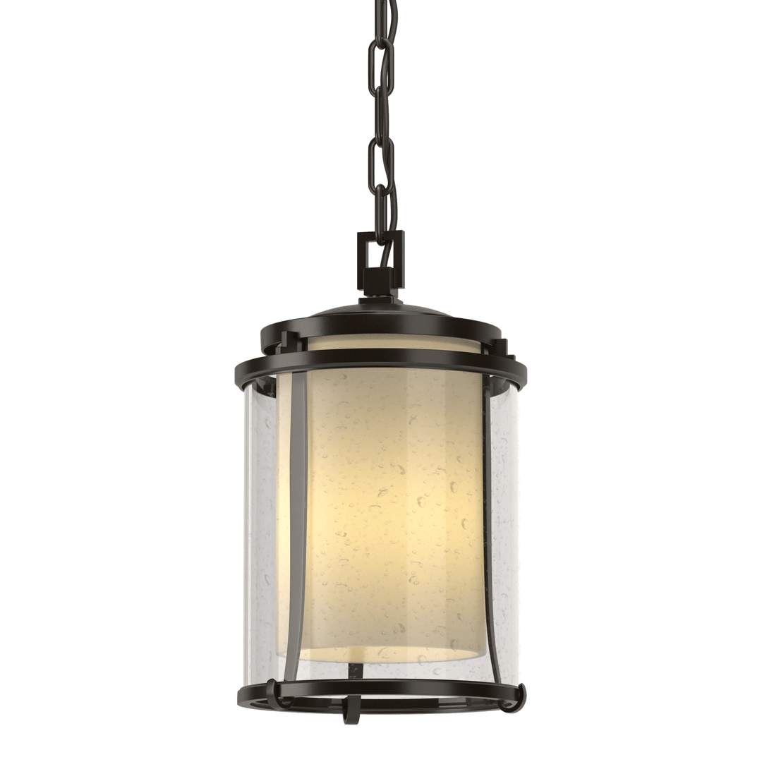 Hubbardton Forge Meridian Outdoor Ceiling Fixture Outdoor Wall Lights Hubbardton Forge Coastal Oil Rubbed Bronze Seeded Glass with Opal Diffuser (ZS) 