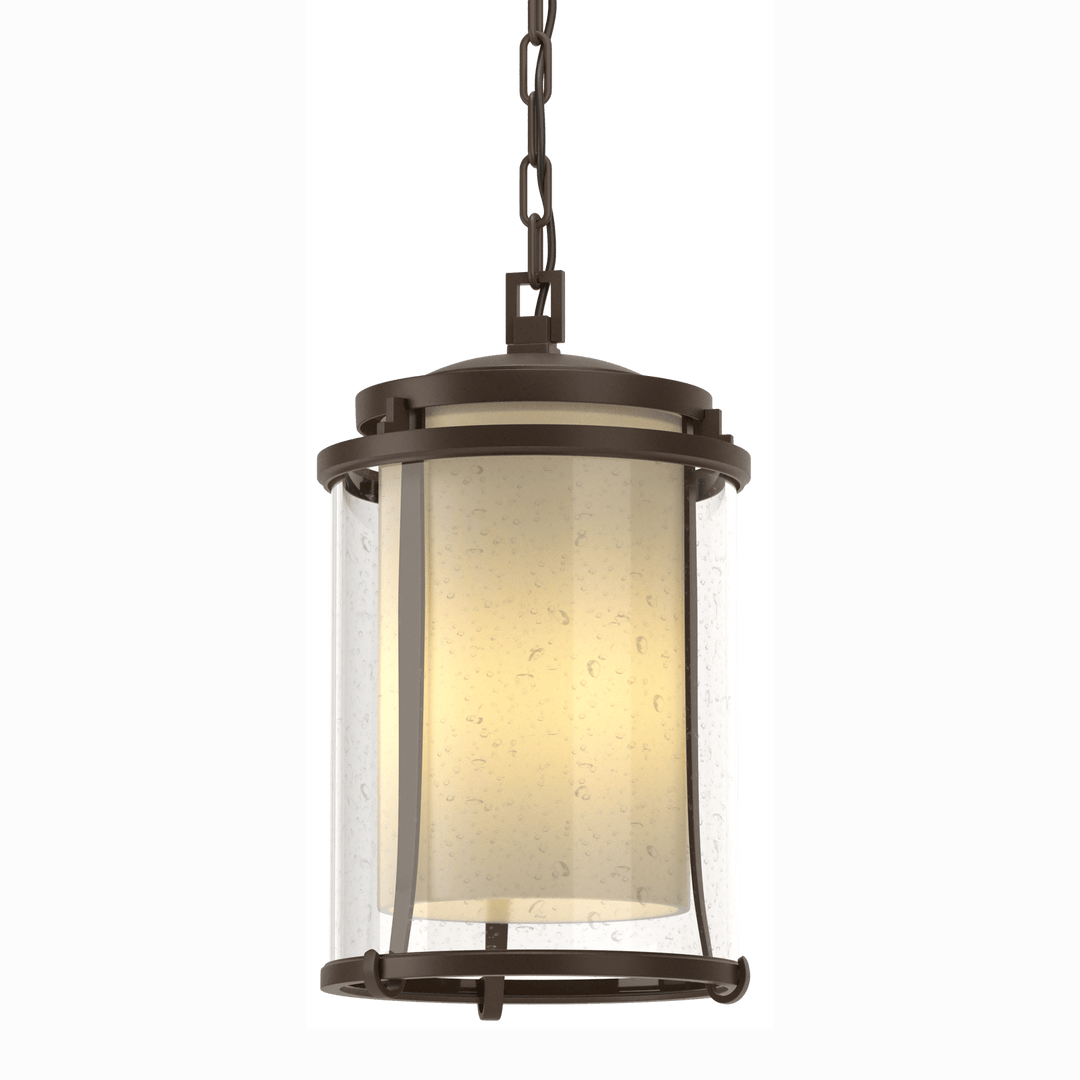 Hubbardton Forge Meridian Large Outdoor Ceiling Fixture Outdoor Wall Lights Hubbardton Forge Coastal Bronze Seeded Glass with Opal Diffuser (ZS) 