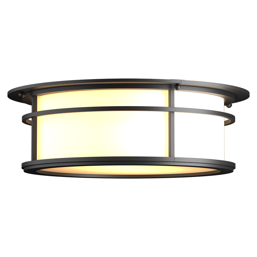 Hubbardton Forge Province Outdoor Flush Mount Outdoor Wall Lights Hubbardton Forge Coastal Black Opal Glass (GG) 