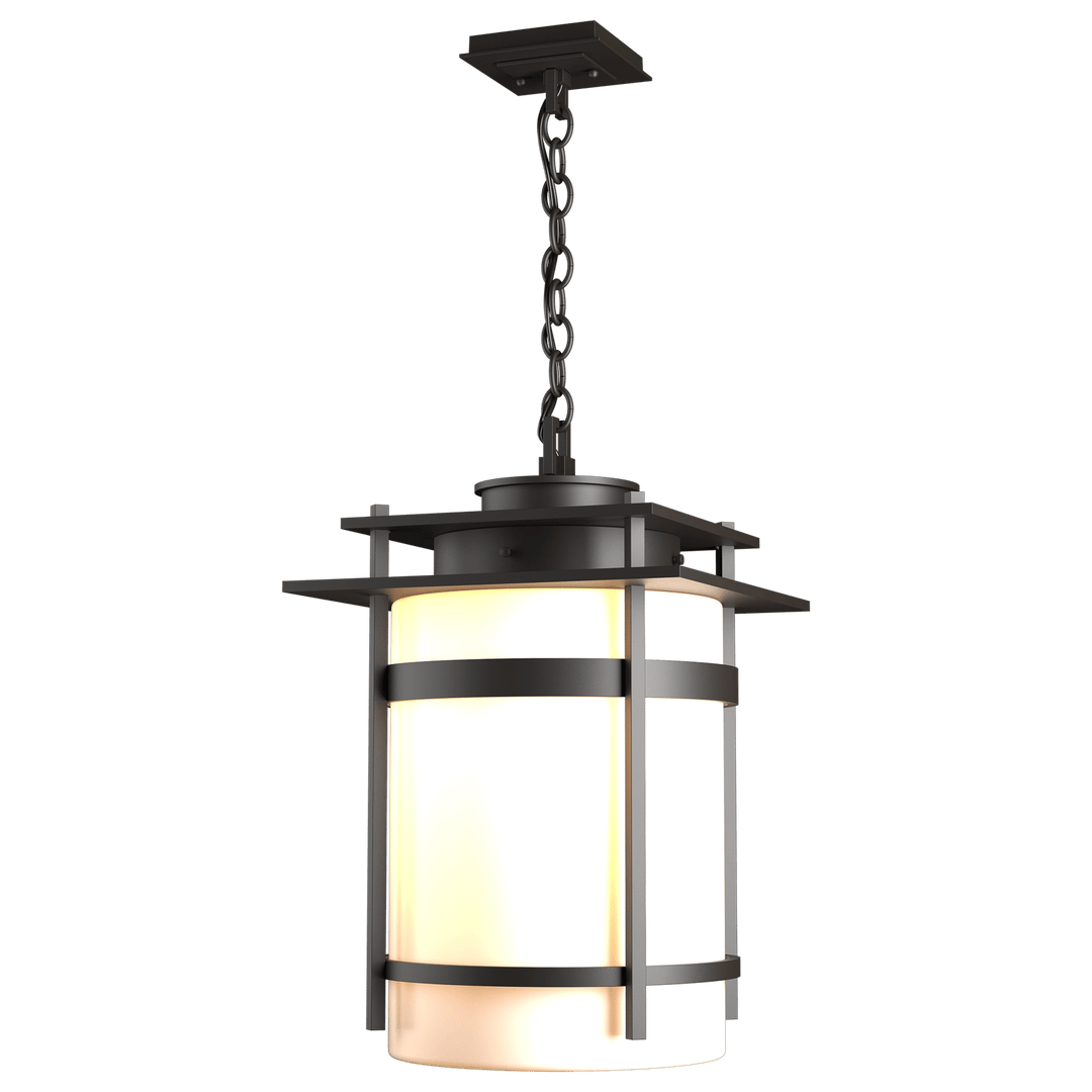 Hubbardton Forge Banded Large Outdoor Fixture Outdoor Wall Lights Hubbardton Forge Coastal Oil Rubbed Bronze Opal Glass (GG) 