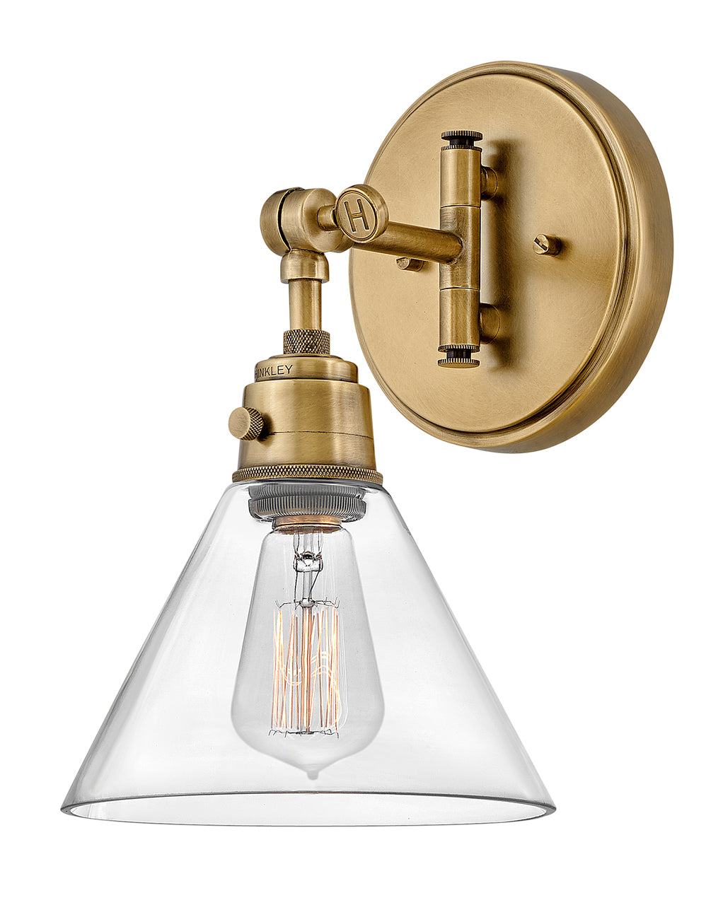 Hinkley Arti Sconce Wall Sconces Hinkley Heritage Brass with Clear glass 9.0x7.75x12.25 