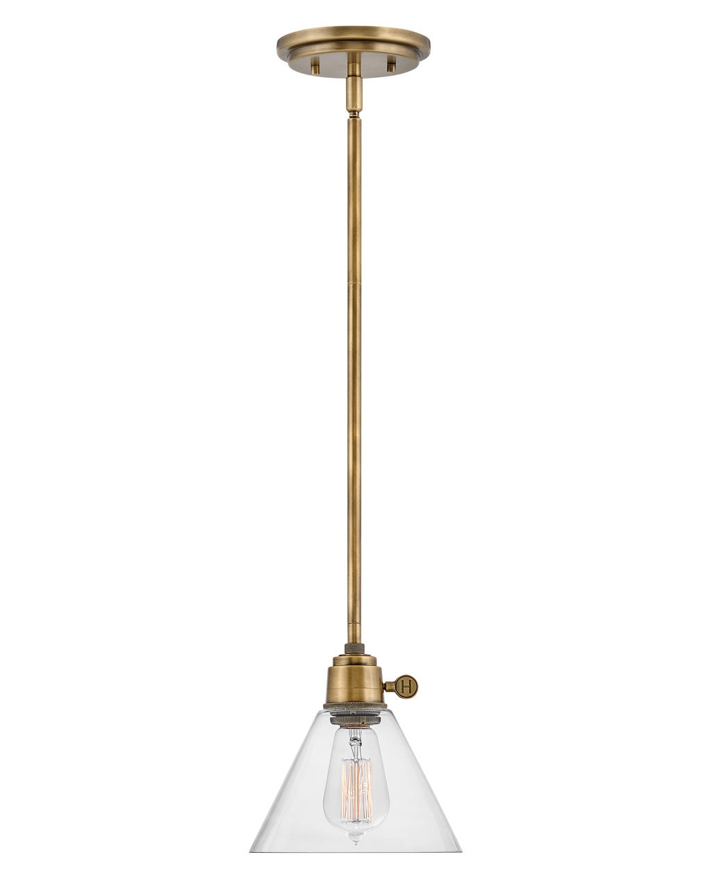 Hinkley Arti Pendant Pendants Hinkley Heritage Brass with Clear glass 7.5x7.5x8.25 