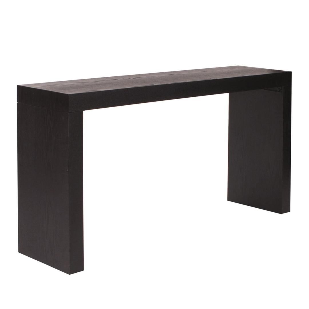 Howard Elliott Collection Black Wood Grain Veneer Console Table Console Tables Howard Elliott Collection   