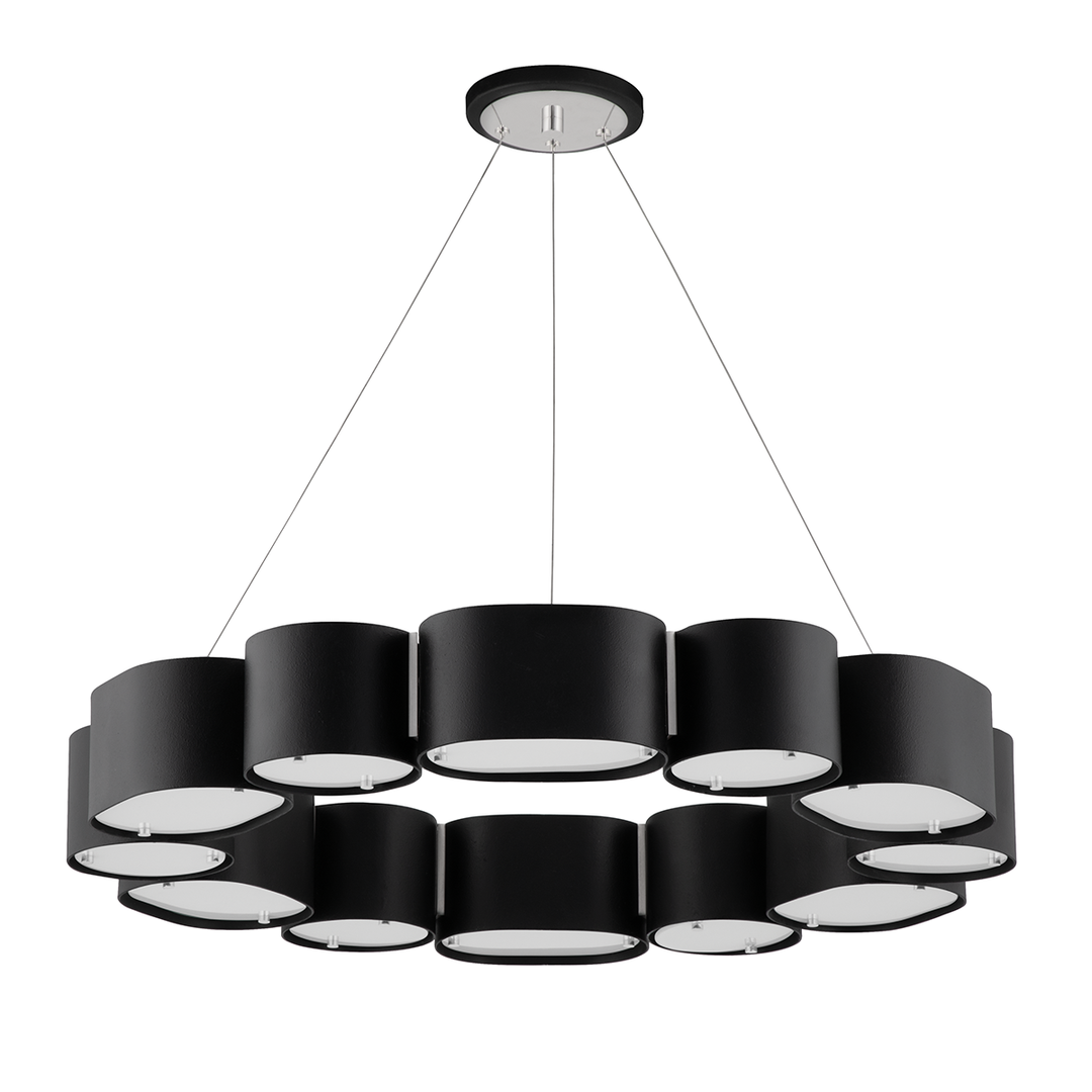 Corbett Lighting Opal Chandelier Chandeliers Corbett Soft Black with Stainless Steel 30x4 