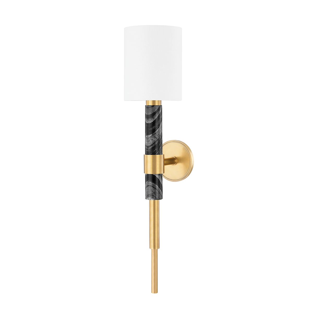 Corbett Lighting Solstice Wall Sconce Wall Sconce Corbett VINTAGE BRASS & BLACK MARBLE 6.5x30.25 