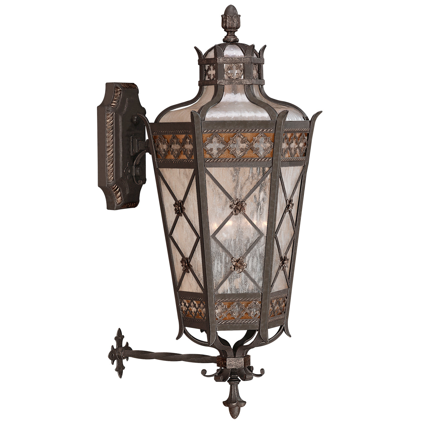 Fine Art Handcrafted Lighting Chateau Outdoor Outdoor Wall Mount Wall Fixtures Fine Art Handcrafted Lighting Bronze 16 x 37 