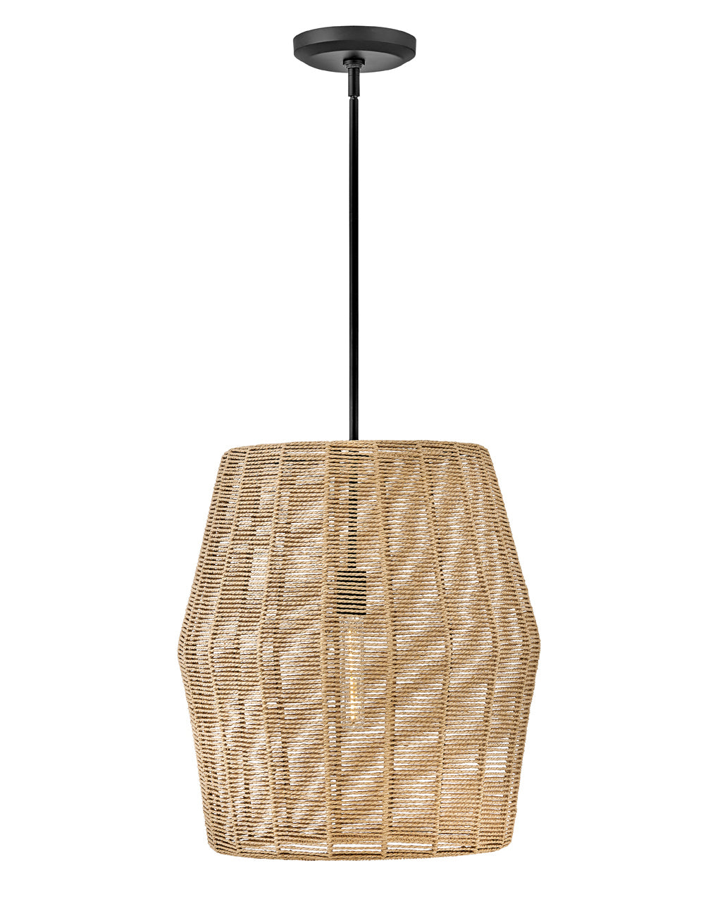 Hinkley Luca Pendant Pendants Hinkley Black with Camel Rattan shade 20.0x20.0x21.0 