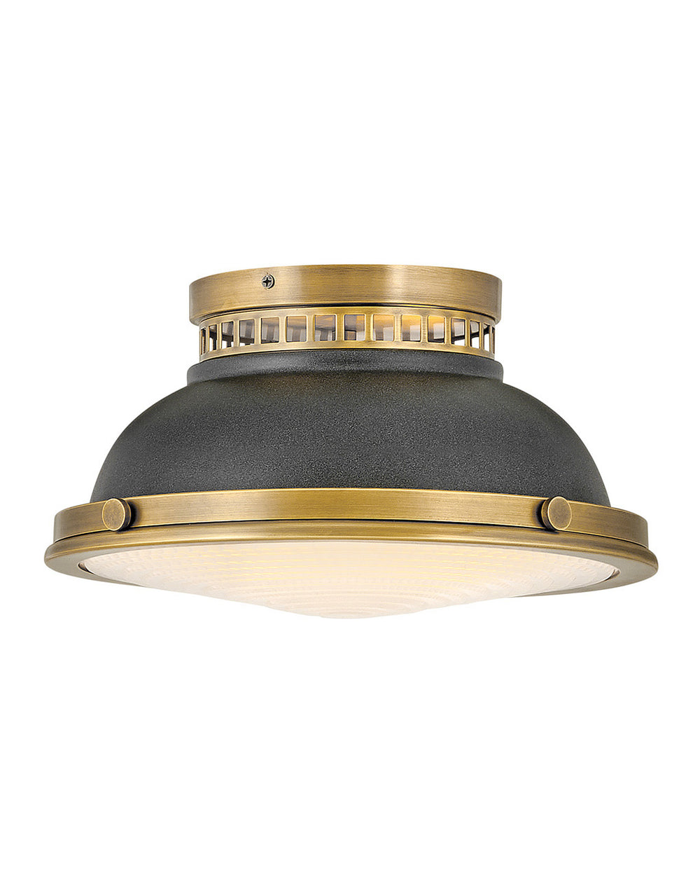 Hinkley Emery Flush Mount Ceiling Flush Mounts Hinkley Heritage Brass with Aged Zinc accents 12.75x12.75x6.75 