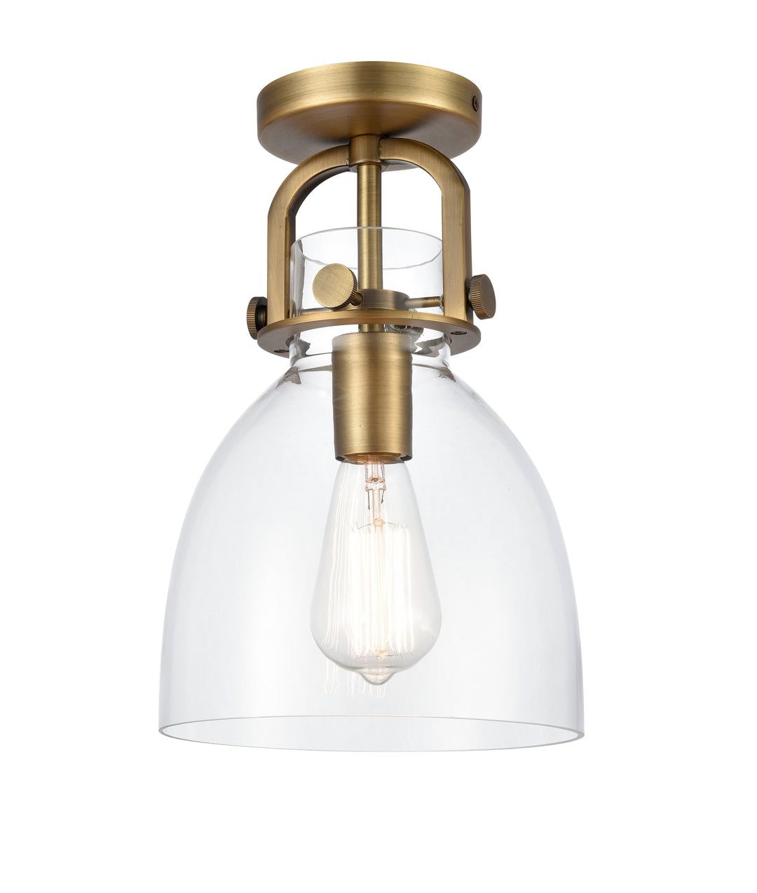 Innovations Lighting Newton Bell 8" Flush Mount - Brushed Brass Ceiling Flush Mounts Innovations Lighting   