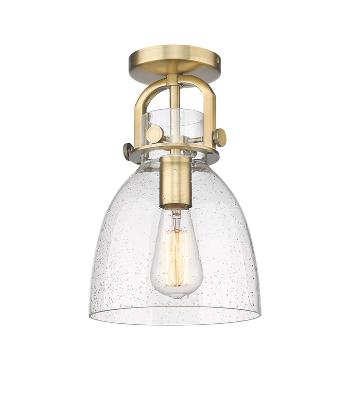 Innovations Lighting Newton Bell 8" Flush Mount - Brushed Brass Ceiling Flush Mounts Innovations Lighting   