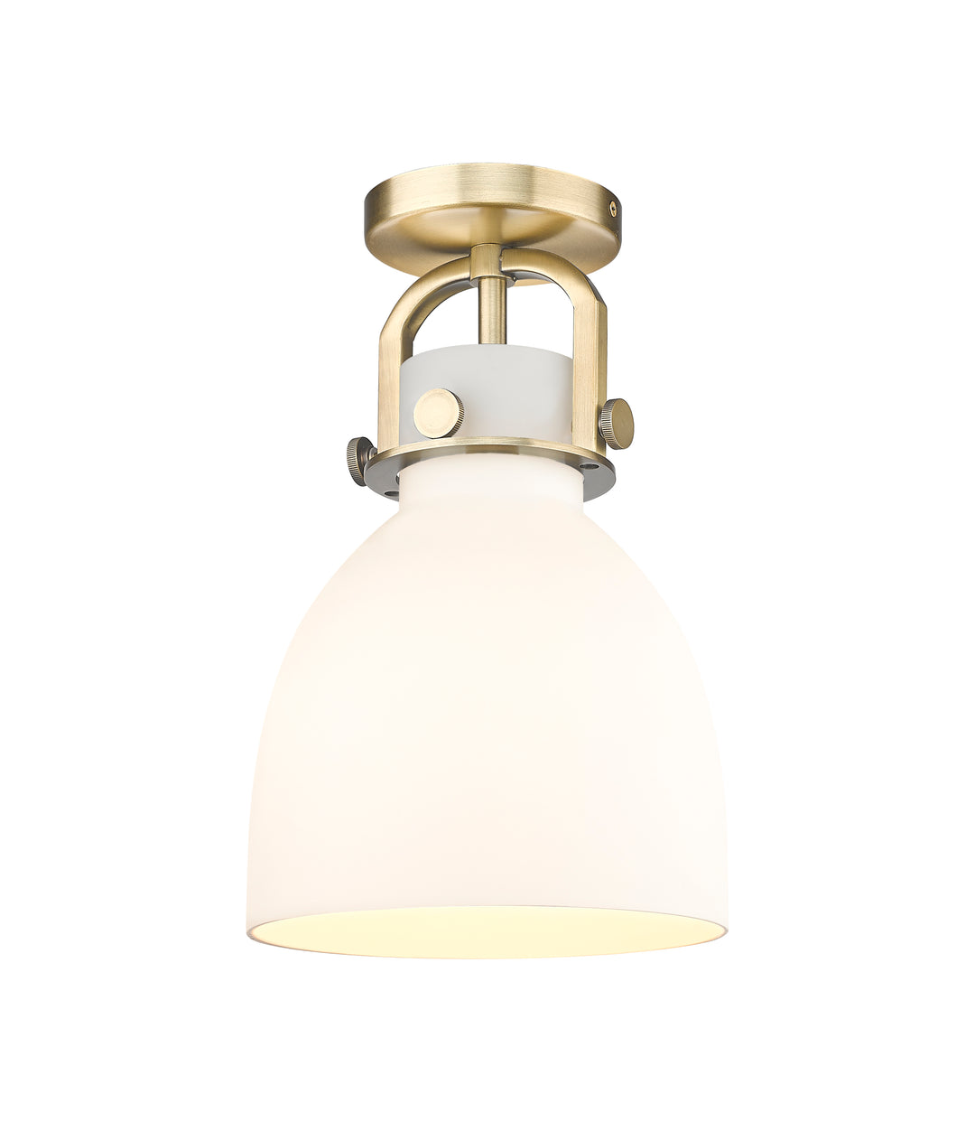 Innovations Lighting Newton Bell 8" Flush Mount - Brushed Brass Ceiling Flush Mounts Innovations Lighting   