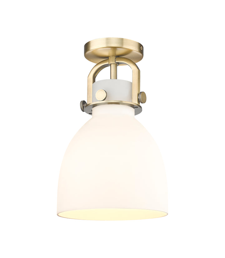 Innovations Lighting Newton Bell 8" Flush Mount - Brushed Brass Ceiling Flush Mounts Innovations Lighting   