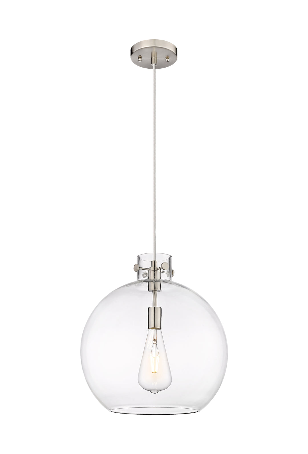 Innovations Lighting Newton Sphere 16" Pendant - Satin Nickel Pendants Innovations Lighting   